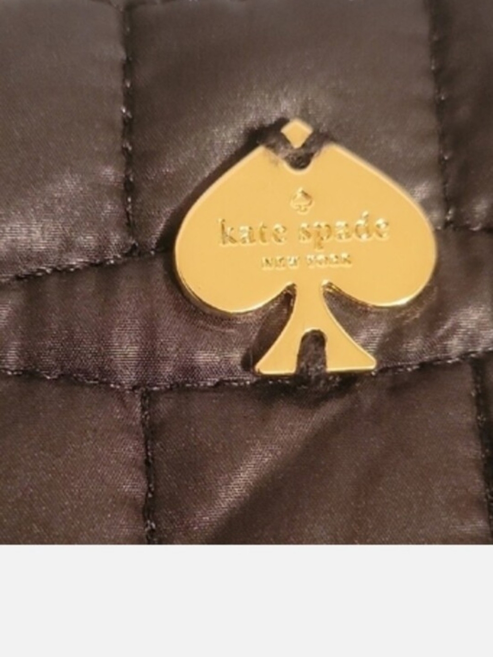 kate spade Black Quilted Bag with Gold Spade Logo